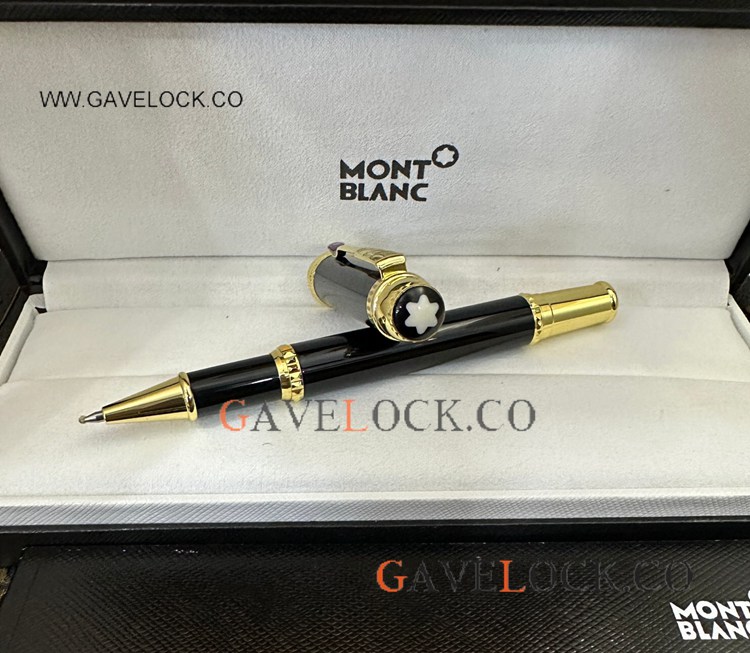 New Model Mont blanc 4810 Rollerball Pen Black and Gold